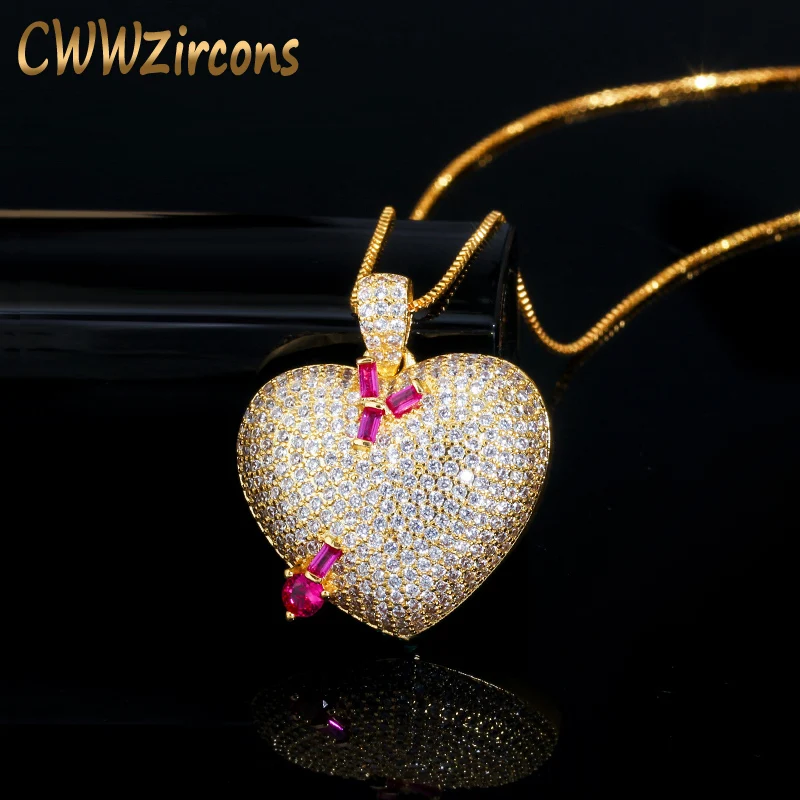 Цепочка с кулоном в форме сердца фианитом | Украшения и аксессуары