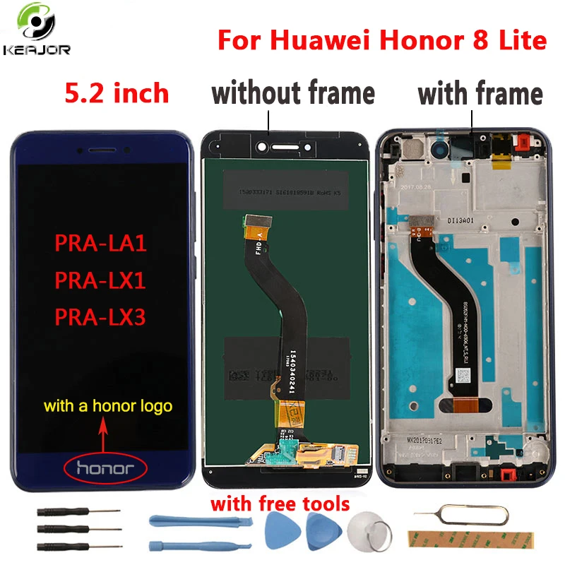 Для huawei Honor 8 Lite ЖК-дисплей Дисплей+ Сенсорный экран инструменты дигитайзер Рамка Панель для huawei Honor 8 Lite PRA-LA1 PRA-LX1 PRA-LX3