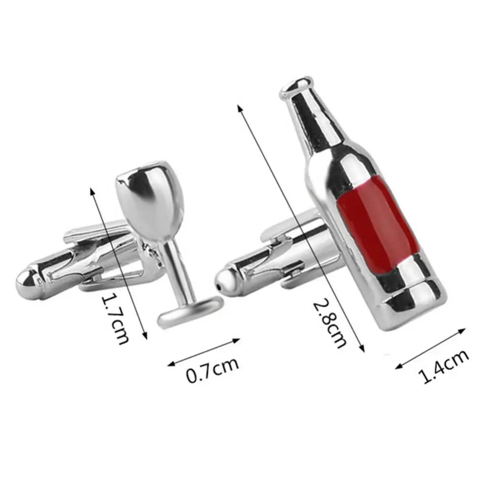 

Men Wine Bottle Glass Shape Cufflinks Shirt Wedding Business Party Accessory