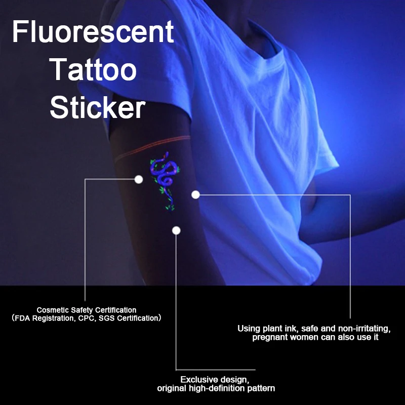 Световой татуировки Стикеры небольшой элемент светильник фестиваль временные