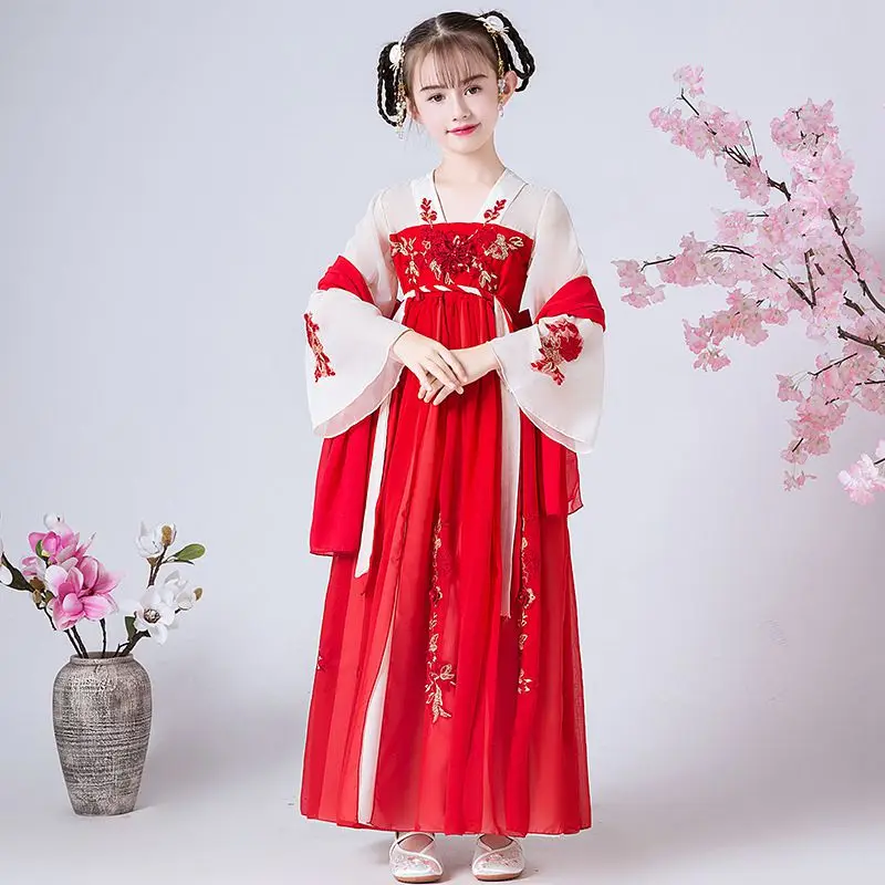 

Chinese Cheongsam Dress Flower Girl Dress For Wedding Bridesmaid Party Girl Birthday Performing Eucharist Dress New Year Clothes
