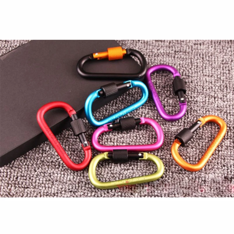 6 шт./лот Алюминиевый винт замок Крюк Зажим карабин d кольцо брелок зажим цветной