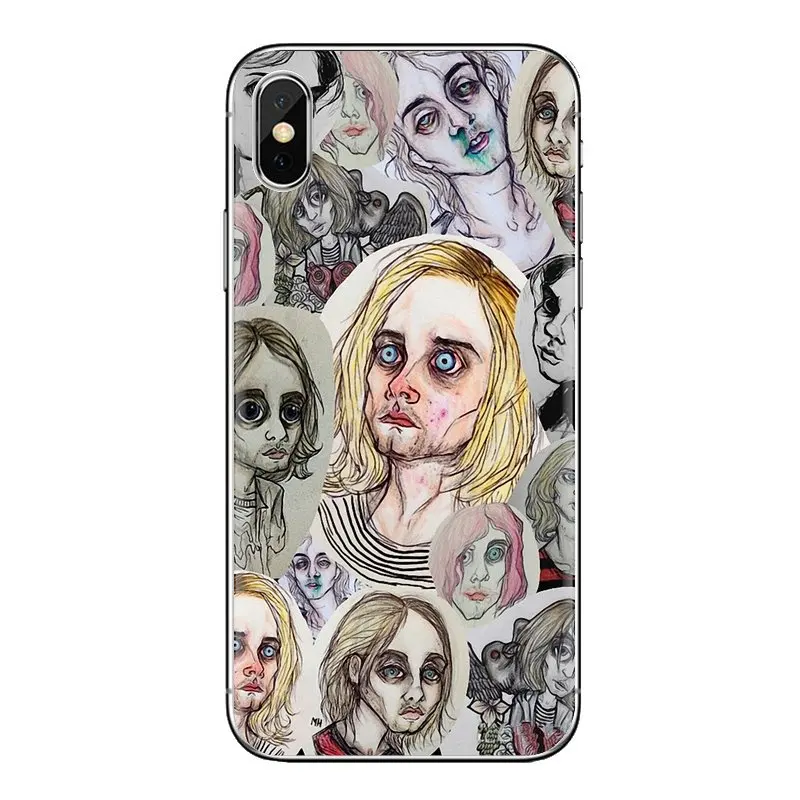 Transparent Soft Covers For Samsung Galaxy S3 S4 S5 Mini S6 S7 Edge S8 S9 S10 Plus Note 3 4 5 8 9 Kurt Cobain Nirvana Rock Bands |