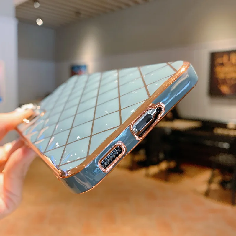 luxury gold plated geometric mobile phone case suitable for samsung a12 a52 a72 s21 s32 plus ultra all inclusive anti drop case free global shipping