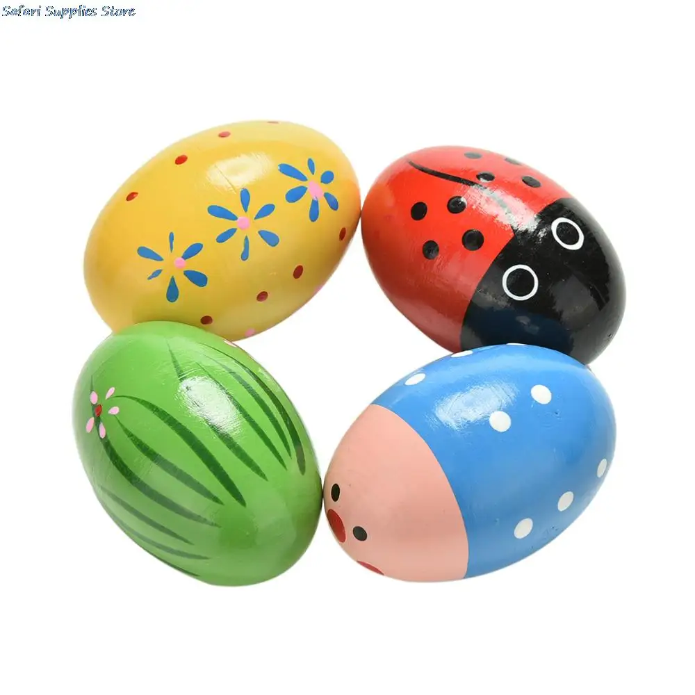 Красочные детские деревянные песочные яйца инструменты Ударные музыкальные