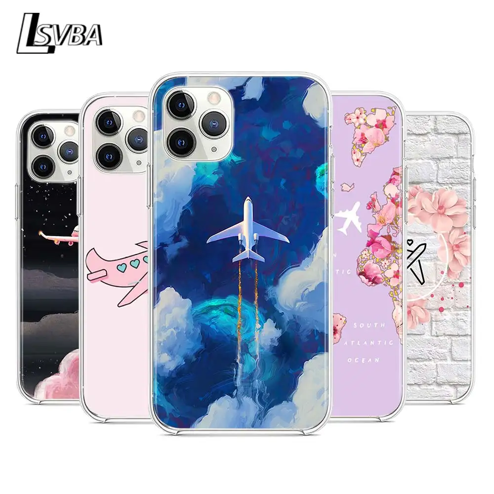 

Aircraft Plane Fly Silicone Cover For Apple iPhone 12 Mini 11 Pro XS Max XR X 8 7 6S 6 Plus 5S SE 2020 Phone Case