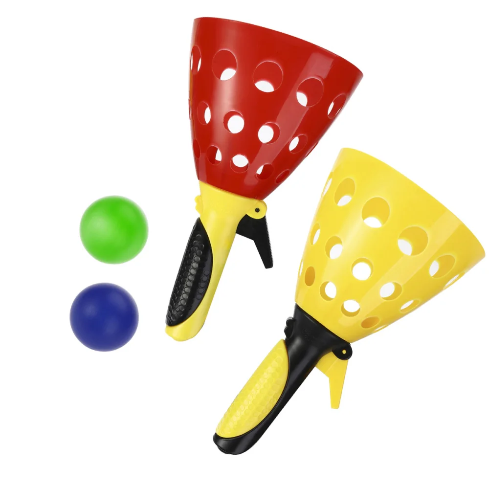 

Launch and Catch Game Set Toss Game Children Outdoor Garden Backyard Play Activity - 4 Rackets 4 Balls (Random Color)
