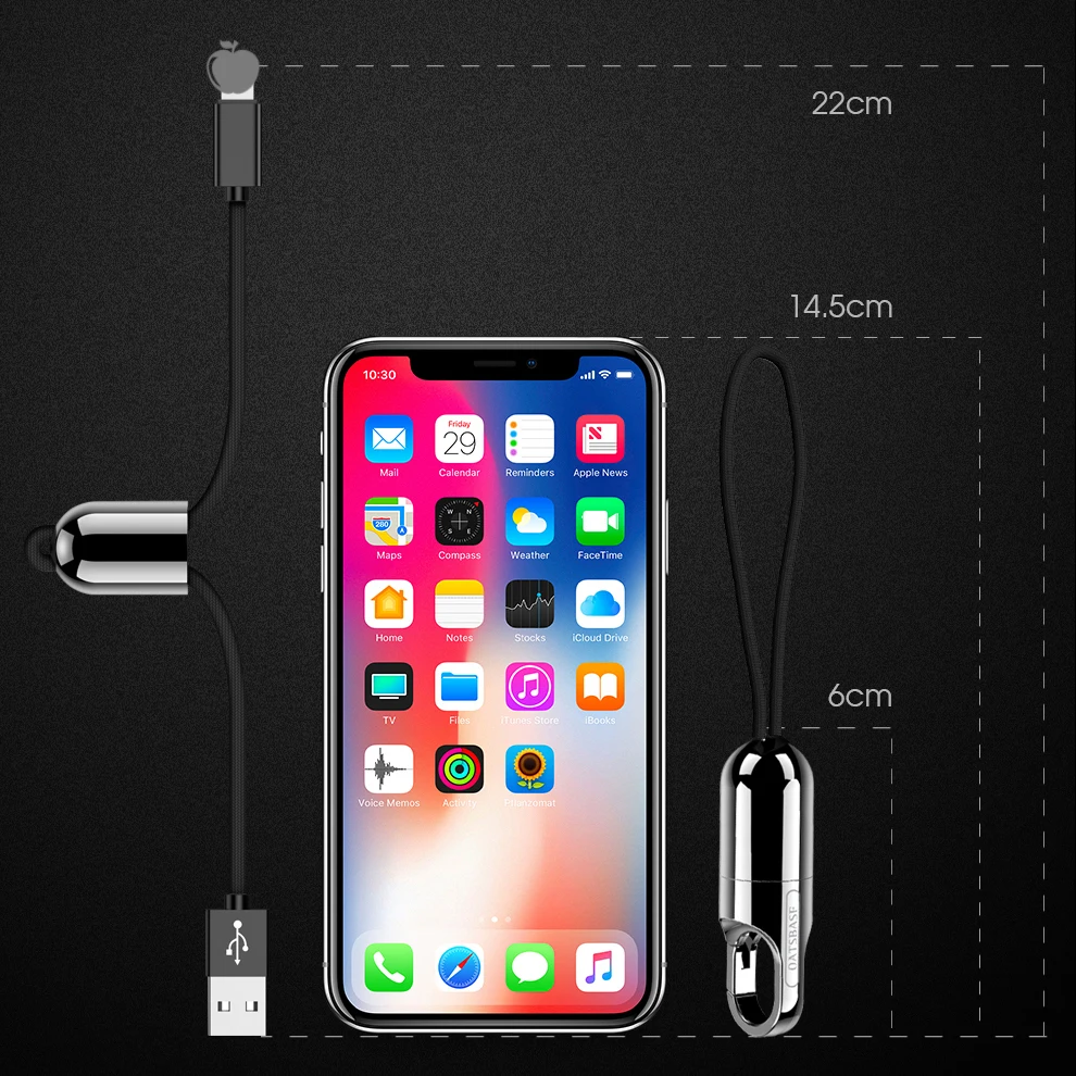 USB-кабель для iPhone XS Max XR iPad Air 2 быстрое зарядное устройство X 8 7 6 6s Plus Дизайн брелка