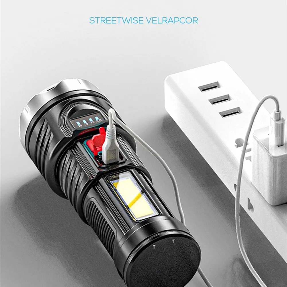

Портативный Перезаряжаемый USB фонарик с индикатором мощности