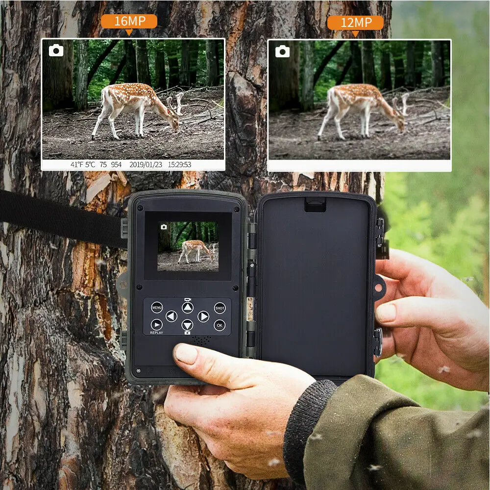 HC801A 16MP низкая светящиеся диодные огни охотничья камера 1080P 0,3 s триггер игра Trail дикая природа фото ловушка скауты охотник камера chasse