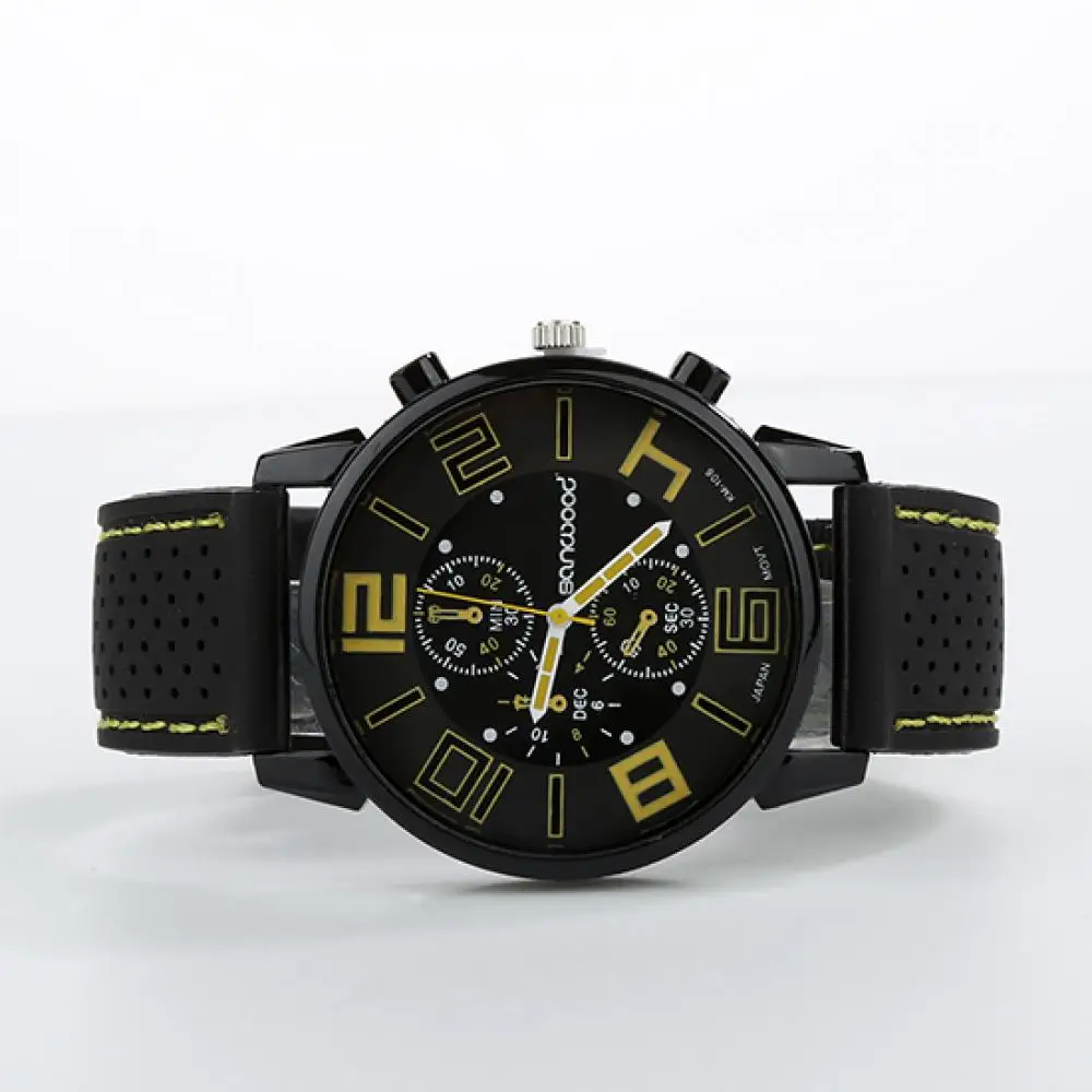 

Men Casual Silicone Band Quartz Analog Sports Watch Elegant Design Stainless Steel Round Wrist Watches Clock relojes hombre