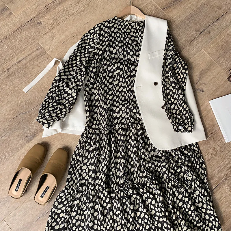 Женские платья средней длины корейское Новое шифоновое свободное мягкое платье