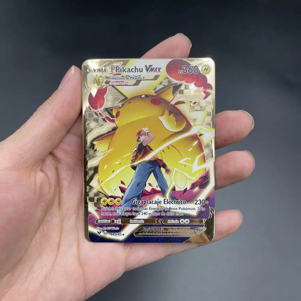 Новинка Испанская версия металлические карты Pokemon Vstar Vmax V GX блестящая игровая