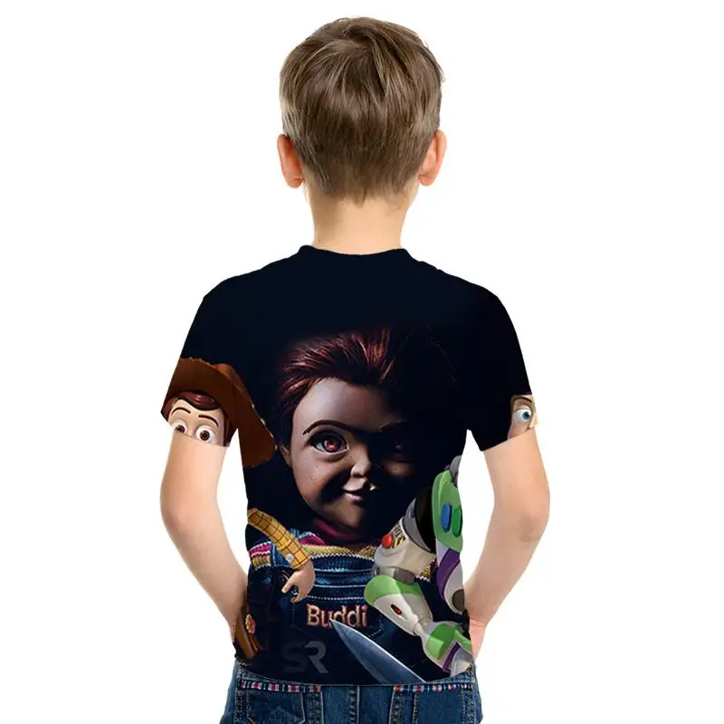 3D анимированная игрушка-Фотоаппарат, история 4, детская одежда с героями мультфильмов Милая рубашка для отдыха для мальчиков и девочек модная футболка с короткими рукавами для детей в стиле Харадзюку