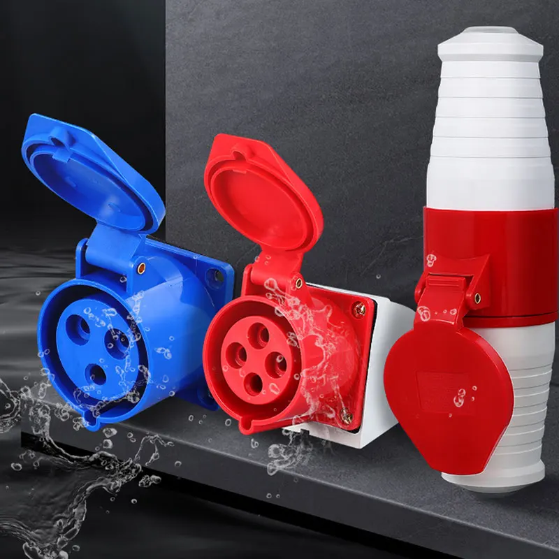 Промышленная вилка и розетка 5-контактный 3-жильный Электрический разъем 3P/4P/5P 16a