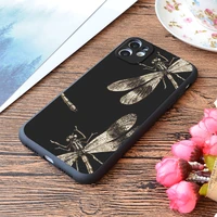 for iphone golden dragonflies dragonfly vintage fine art print soft matt apple iphone case