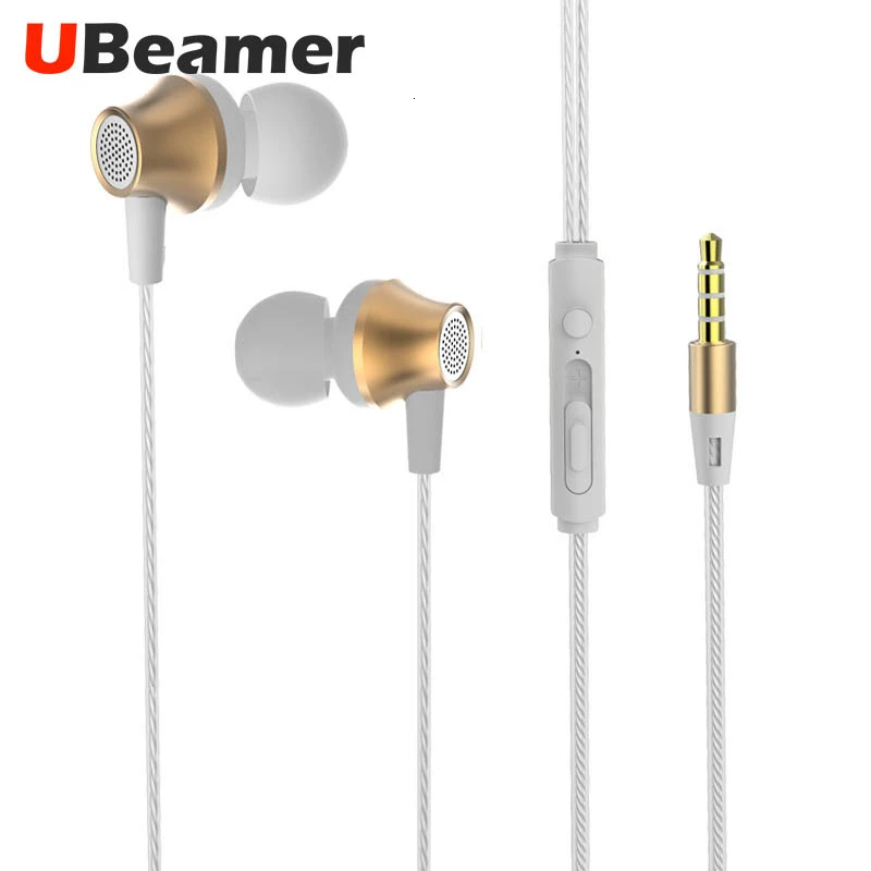 UBeamer стерео бас наушники-вкладыши 3 5 мм проводные наушники металлические HIFI с
