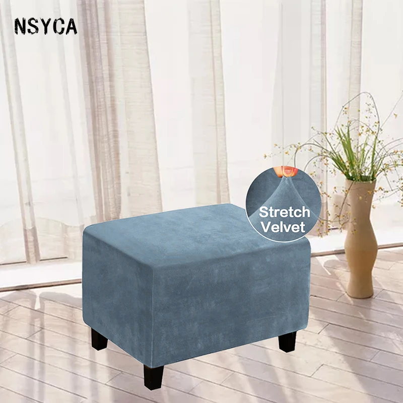 

Simple Pedal Cover Fashion Pure Velvet Furniture Sofa Low Stool Cover Detachable Antifouling Elastic Thickened Pedal Cover