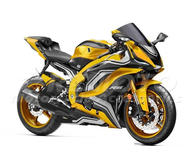 

New ABS Motorcycle whole Fairings kit 100% Fitment for YAMAHA YZF-R6 R6 2017 2018 2019 17 18 19 Bodywork set Custom golden
