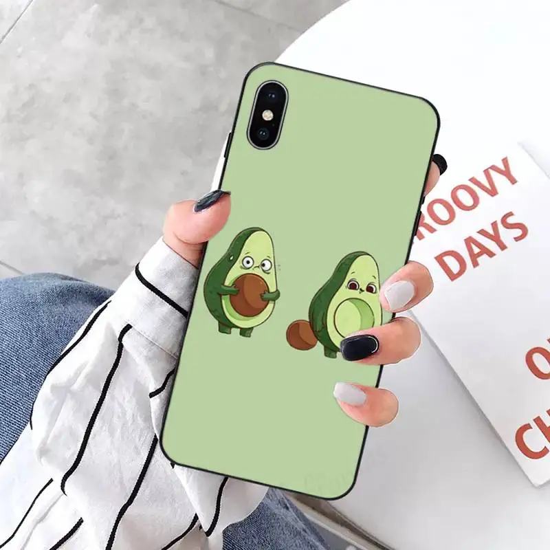 

Cartoon Cute Avocado Phone Case for iPhone 11 12 pro XS MAX 8 7 6 6S Plus X 5S SE 2020 XR mini