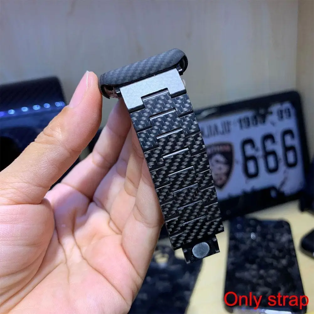 

1 шт. универсальный ремешок из углеродного волокна для часов Apple Watch модели 41 мм 42 мм 43 мм 44 мм 45 мм светильник часы T0A4