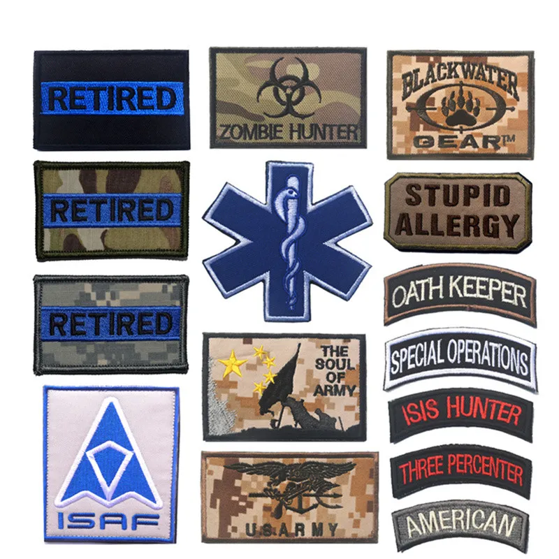 Нарукавная повязка с вышивкой в виде зомби-охотника военно-морской принт США