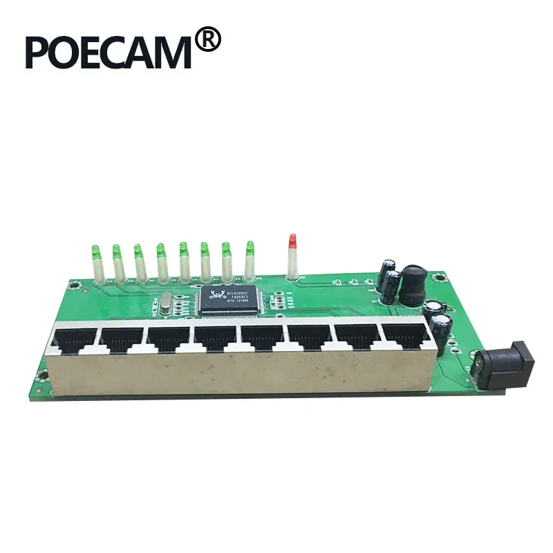 10/100 Мбит/с fast полный полудуплекс rj45 lan концентратора коммутатор PoE 8 порт