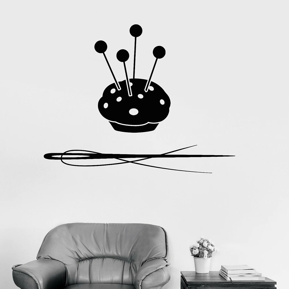 

Cartoon Wall Stickers Sewing Room Art Decor Tailor Shop Atelier Tools Home Furnishing Decorative Vinyl Wall Decal Mural Z393