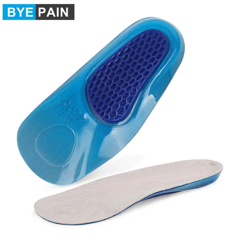 1 пара BYEPAIN 3/4 гелевые стельки Вставки для обуви бега пешего туризма-лучшие мужчин