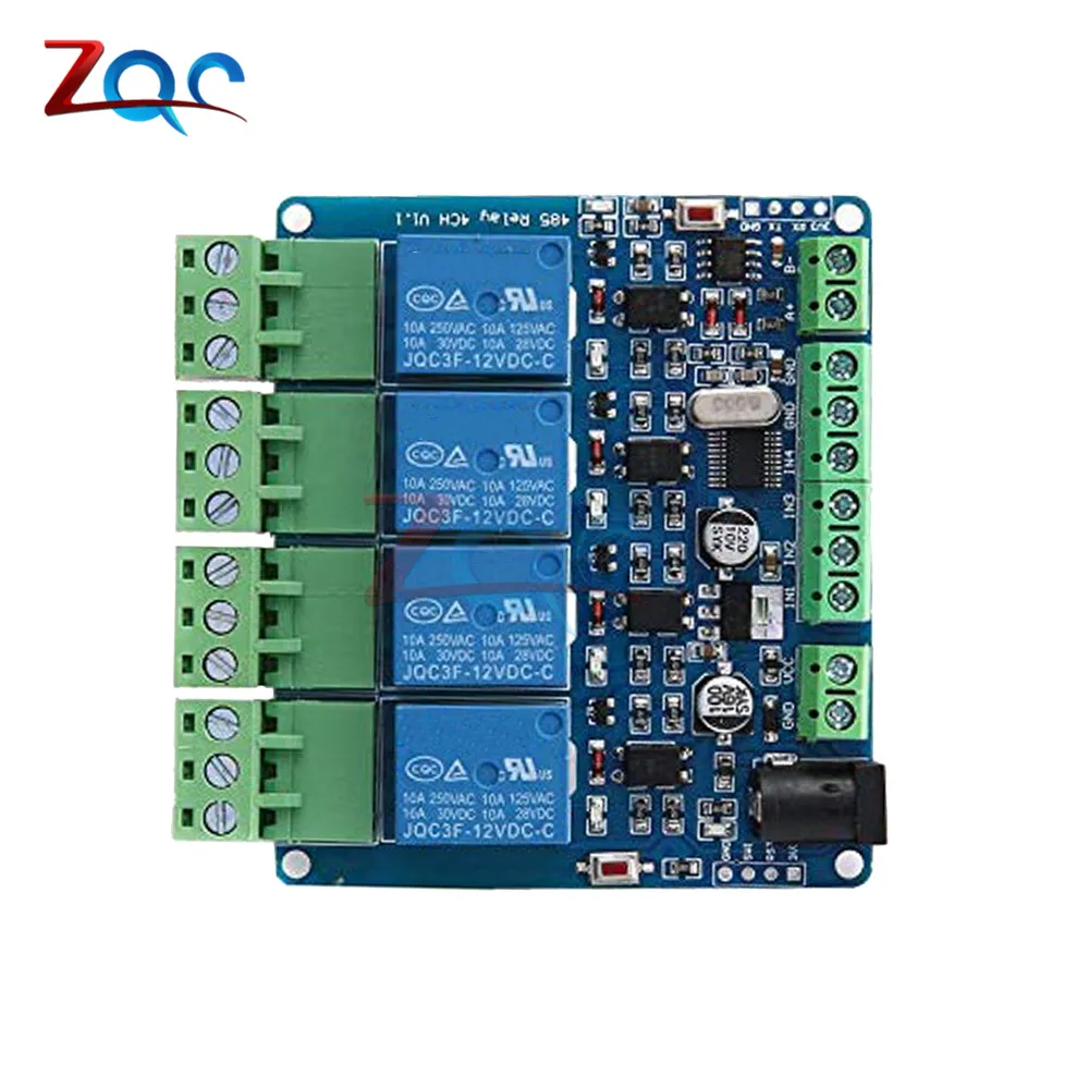 4 Канальный Релейный Модуль Modbus Rtu 12 В переключатель входа/выхода RS485/TTL реле