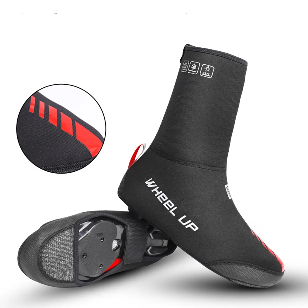 

Bicycle shoe cover waterproof and windproof wool thermal overshoes bicycle reflective zipper mountain bike road winter warmer