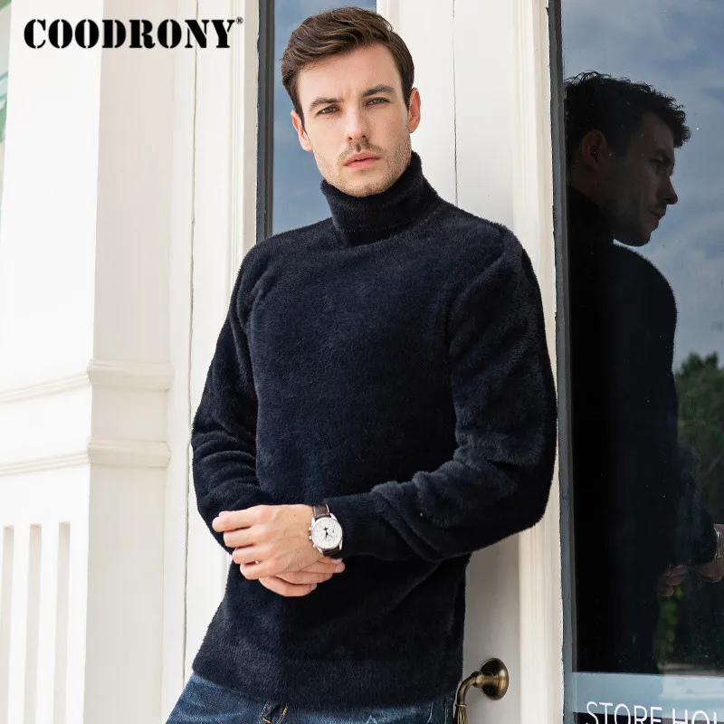 Бренд COODRONY трикотажная одежда из флиса водолазка мужская мода повседневная для