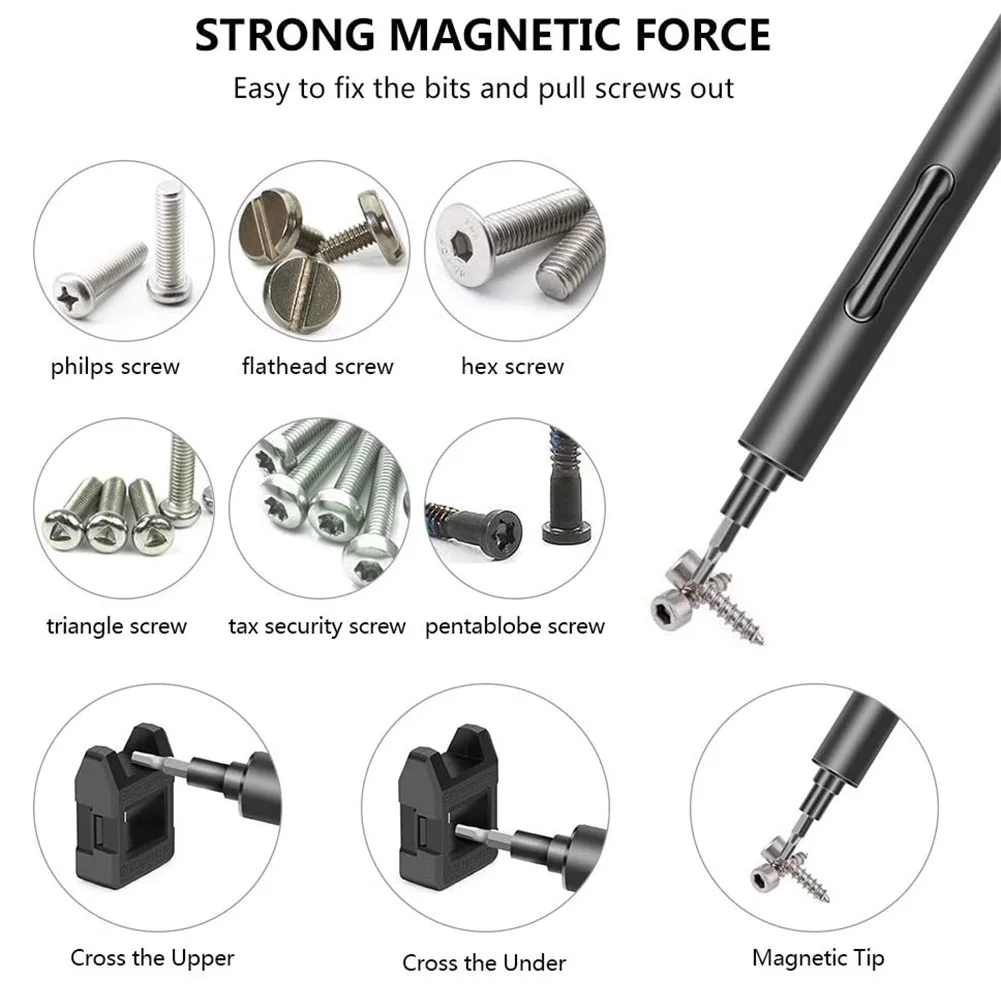 

3.6VLithium Battery Screw Driver CS03B Charging 55 Precision Bits Magnetic Version Dark Grey Screw Driver Screwdriver Set