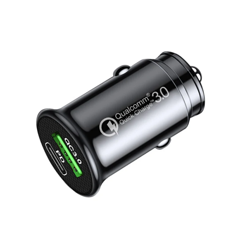 qc3 0 car charger fast charging white black mini shape car lighter slot pd 20w usb type c charge mobile phone free global shipping