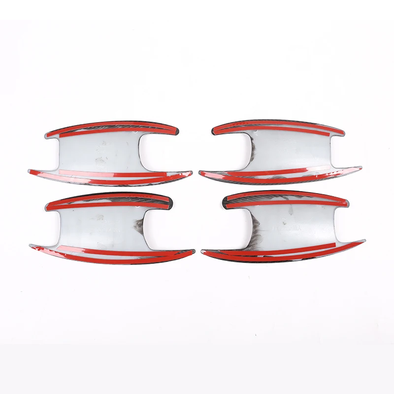 

4 pcs Carbon Fiber ABS Chrome Outer Door Bowl Cover Trim For Mercedes Benz W213 E 2016-2019 W205 C GLC X253 Car Accessories