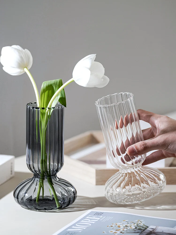 Стеклянная ваза в форме чашки декоративная подставка бутылка для гидропоники