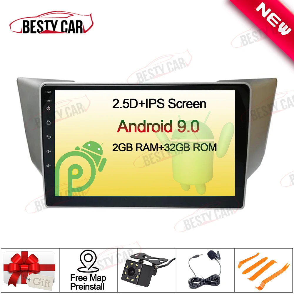 9 &quotAndroid 0 Автомобильный мультимедийный плеер стерео радио gps для toyota harrier Lexus RX300