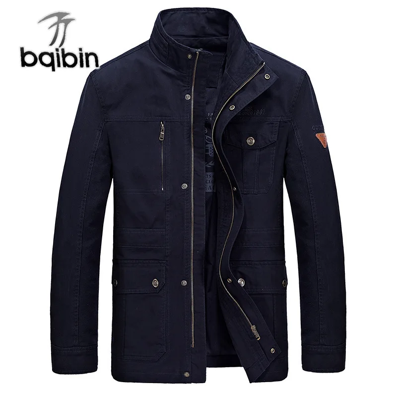 

Plus Size Military Jacket Men Brand Business Cotton Autumn Outwear Mid-long Army Coat Male Multi-pockets Jaqueta Masculina L-8XL