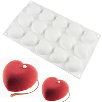 heart shape mold chocolate molds3d baking silicone mold for mousse cake for pastry truffle pudding jelly cheesecake 15 cavity