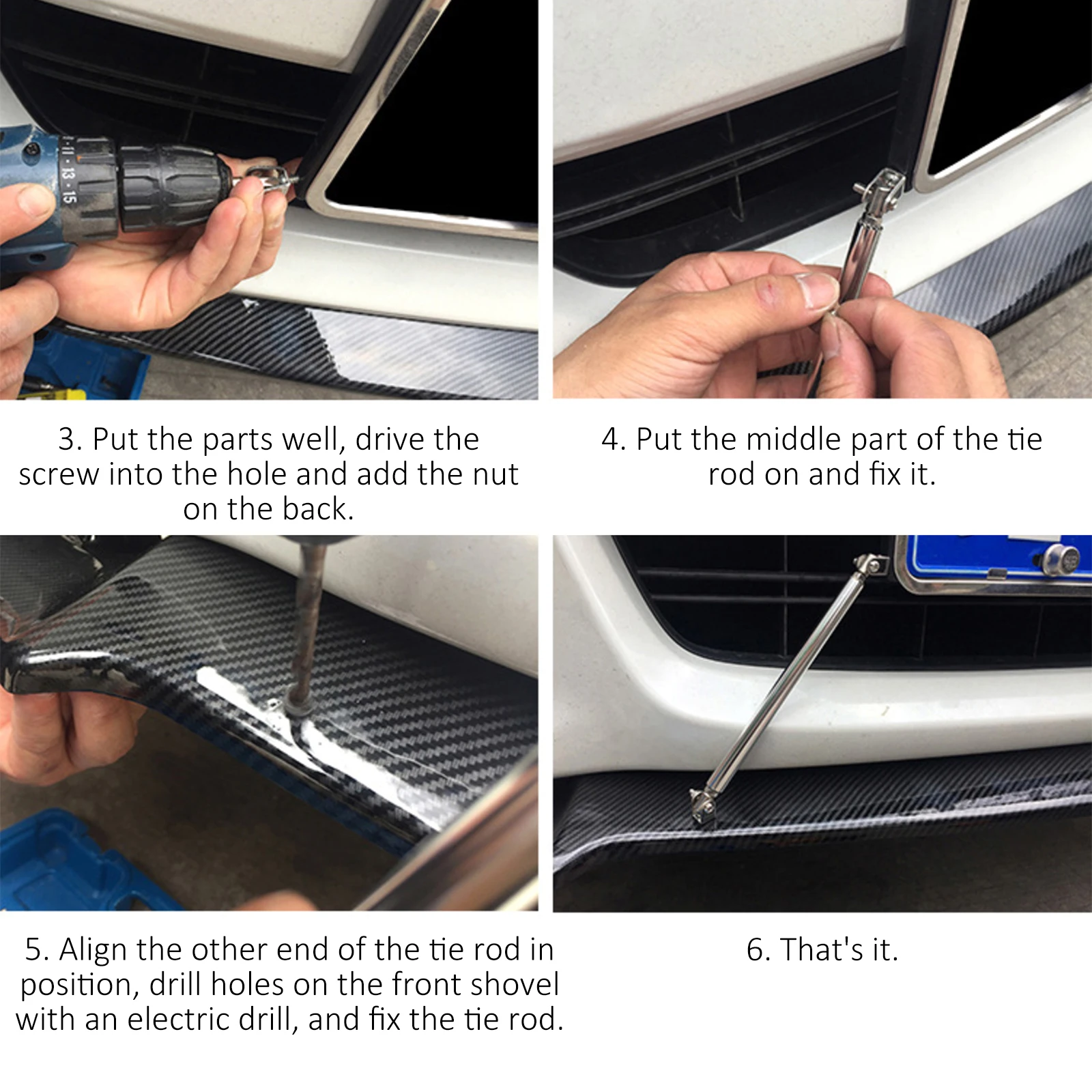 

LG07-100 150 200 Bumper Telescopic Rod 2PCS Front Rear Lip Rod Stainless Steel Aluminum Alloy Splitter Bumper Protector Support