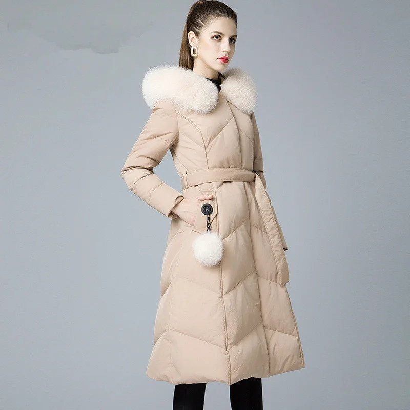 

KMETRAM женский пуховик 2021 зимнее пальто для женщин с воротником из натурального Лисьего меха теплая парка для женщин корейские длинные пальто...