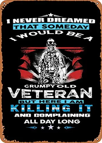 

Proud to Be A Veteran 129# Metal Tin Sign Wall Decor Man Cave Military Fan Gift Home Bar Pub Decorative Military Posters 12x8 I