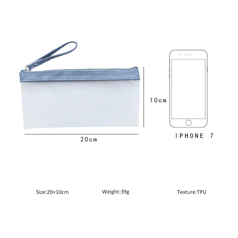 Small fresh transparent matte pencil case simple jelly glue color matching student stationery | Канцтовары для офиса и дома
