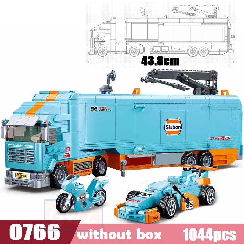 New City F1 Speed Car Racing Repair Station Truck Model Moc Building Blocks For Children Toy Gifts |