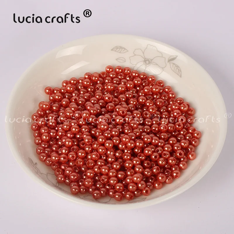 Color 13 Lucia crafts, 4 мм, 500 шт./лот, разноцветные Круглые бусины с имитацией жемчуга, аксессуары для изготовления своими руками, E0813 - Цвет: Color 13
