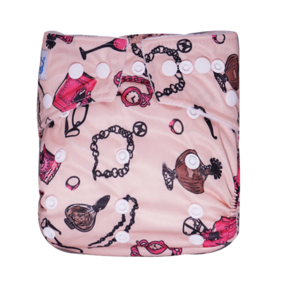 Babyland My pick/новые детские тканевые подгузники с принтами, 1 шт., детские подгузники, штаны для маленьких и больших детей, водонепроницаемые регулируемые детские подгузники, распродажа - Цвет: Светло-желтый