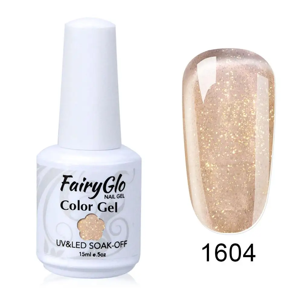 FairyGlo 15 мл Блестящий Гель лак Полупостоянный гибридные Лаки отмачиваемый