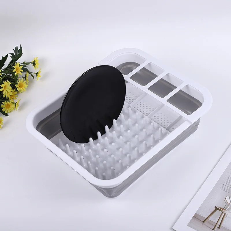 

Foldable Collapsible Washing Up Bowl Dish Drainer Draining Folding Water Reusable Camping Kitchen Useful Tools