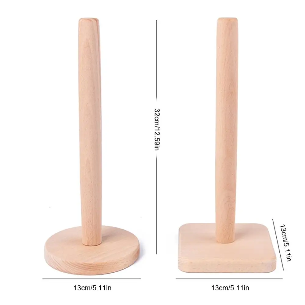 

Kitchen Wooden Roll Paper Towel Holder Bathroom Tissue Toilet Paper Stand Napkins Rack Home Table Tool Accessories