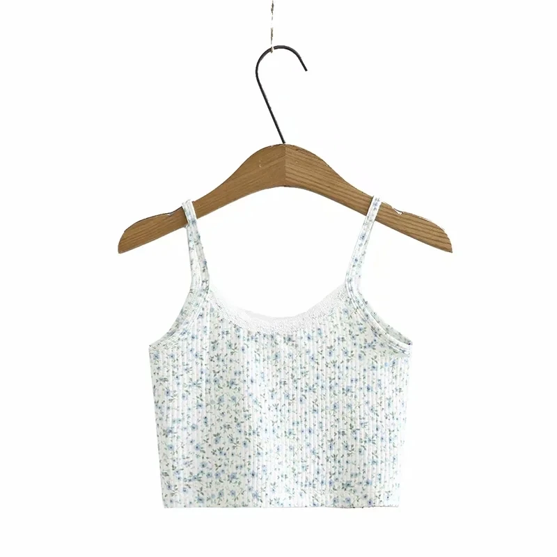 Женский Кружевной укороченный топ с цветочным принтом|Топы| |